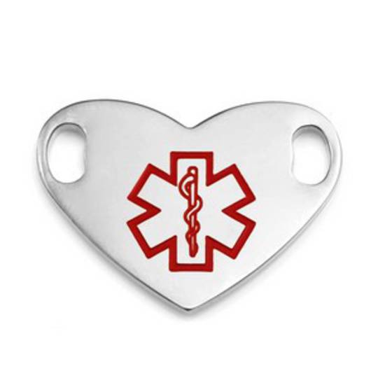 Stainless Steel Large Medical ID tag Heart